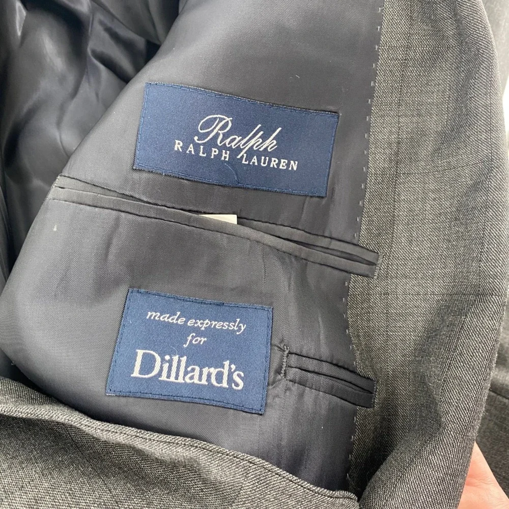 Ralph Lauren Made Expressly For Dillards Mens Grey Wool Blazer Suit Jacket‎ 46R